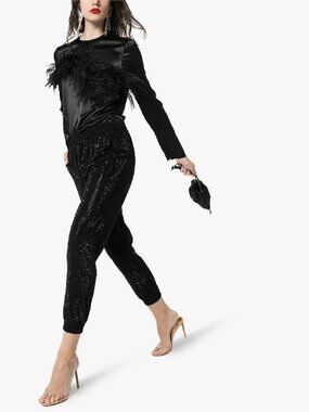 RtA Swarovski Crystal Joggers Black Size Small